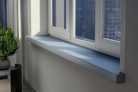 Подоконник Витраж Дизайн «Скандинавский синий»